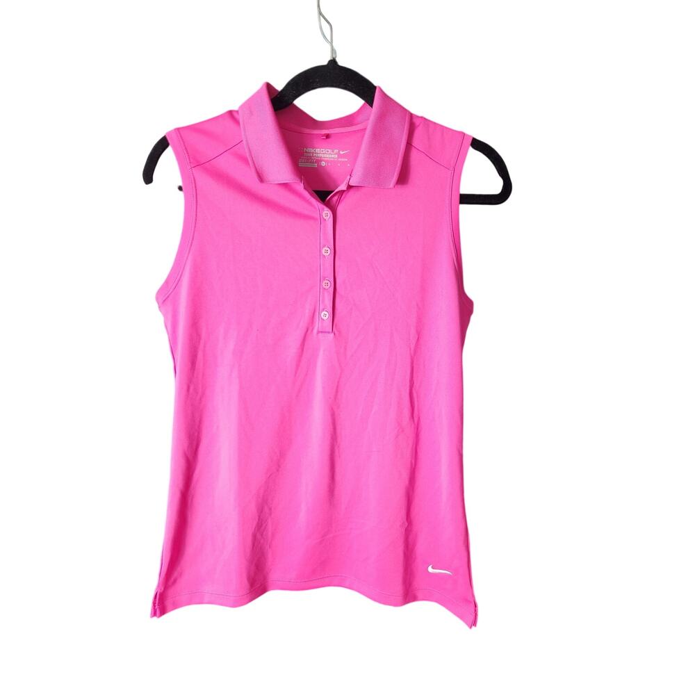 Nike Women's Sleeveless Collared Polo Tank - Hot Pink